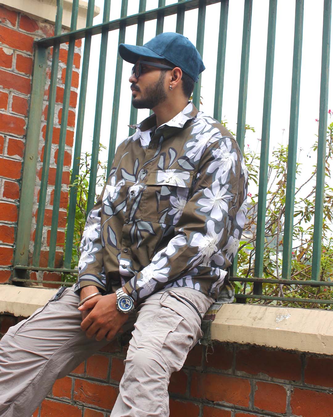 Men's floral shacket