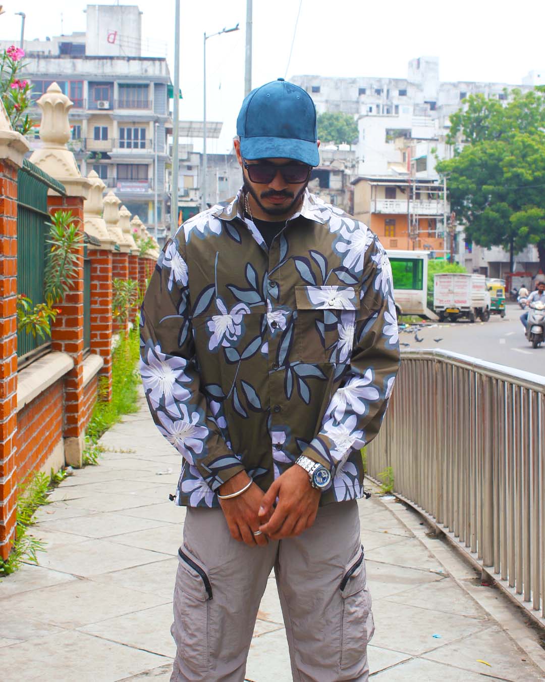 Men's floral shacket