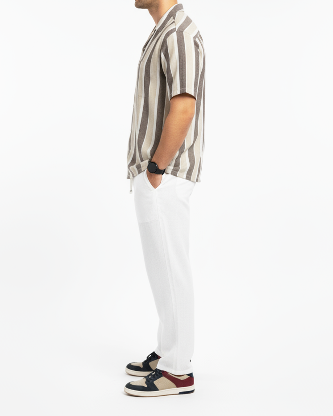 Zyloft Men Striped Button-Down Short Sleeve Shirt