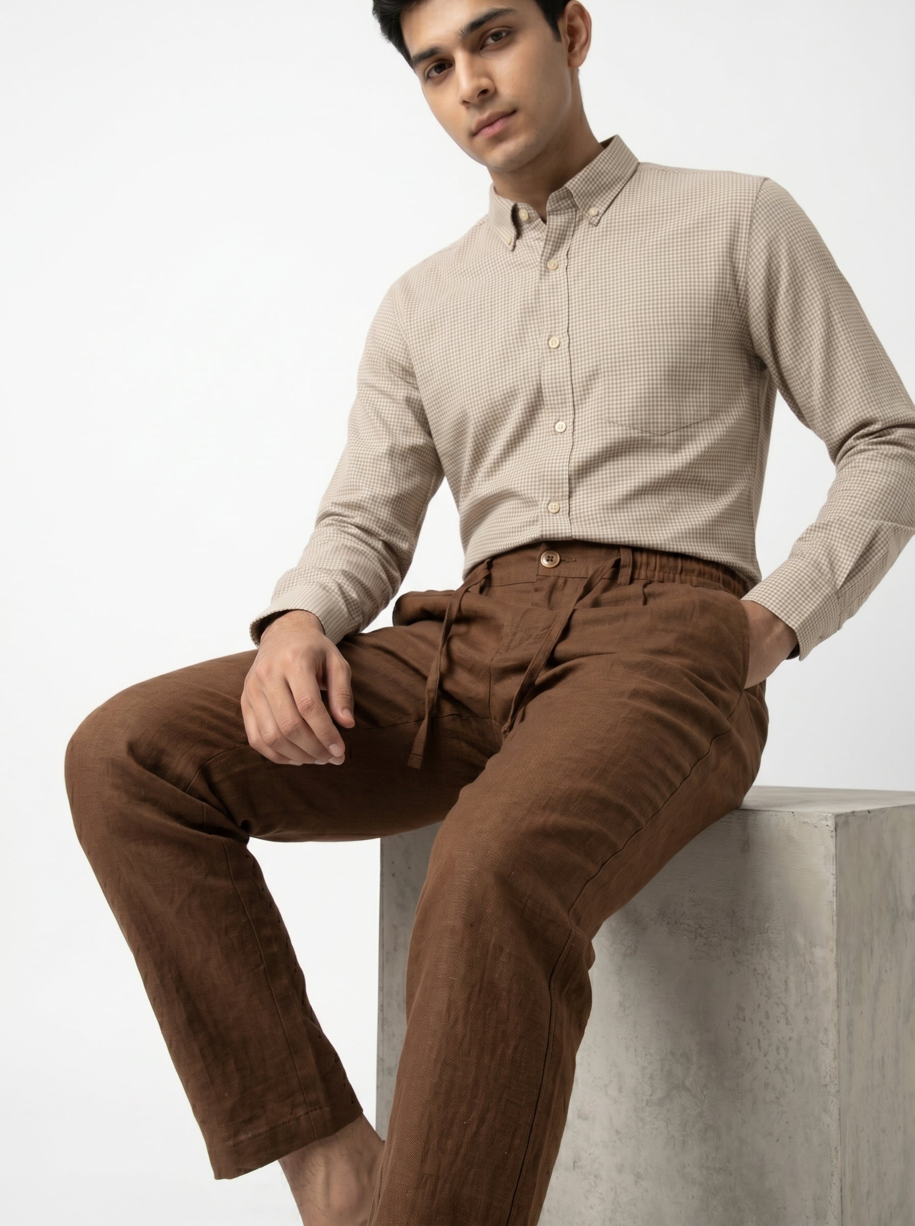 Zyloft Premium Men's Linen Cotton Blend Pants | Breathable Summer Trousers