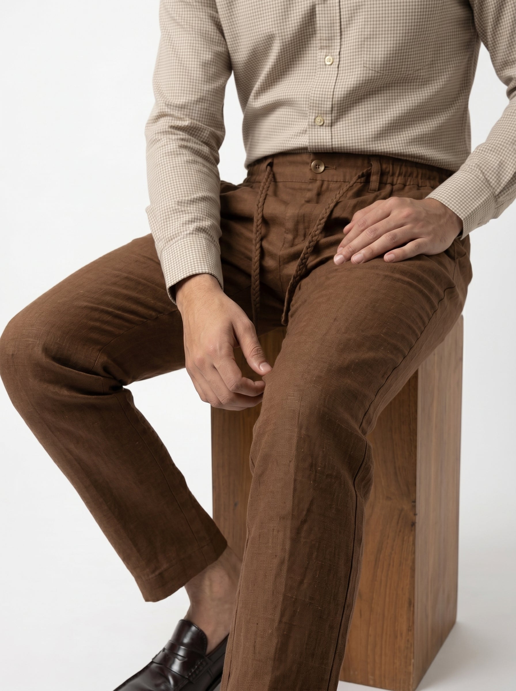 Zyloft Premium Men's Linen Cotton Blend Pants | Breathable Summer Trousers