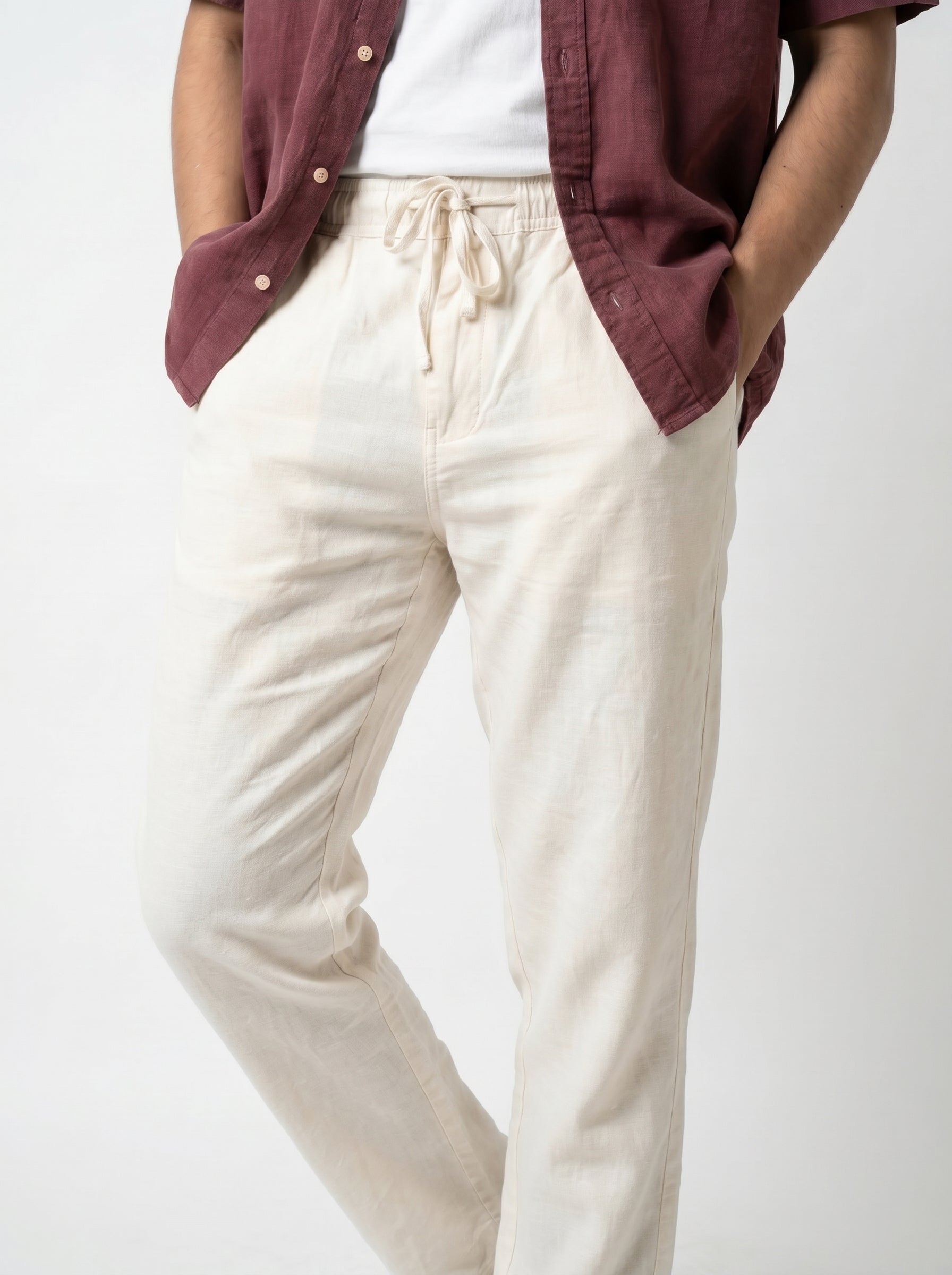 Zyloft Premium Men's Linen Cotton Blend Pants | Breathable Summer Trousers