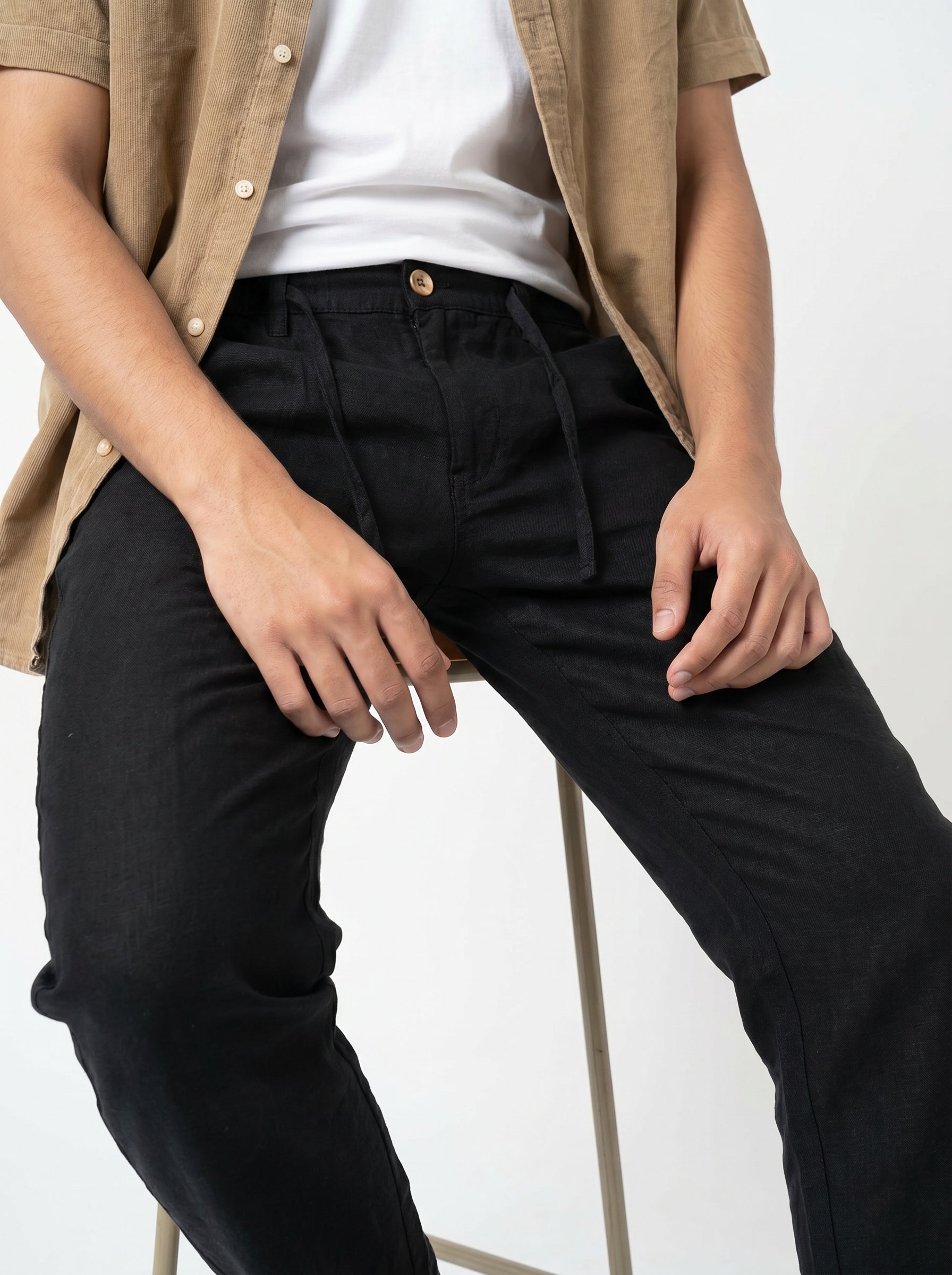 Zyloft Premium Men's Linen Cotton Blend Pants | Breathable Summer Trousers
