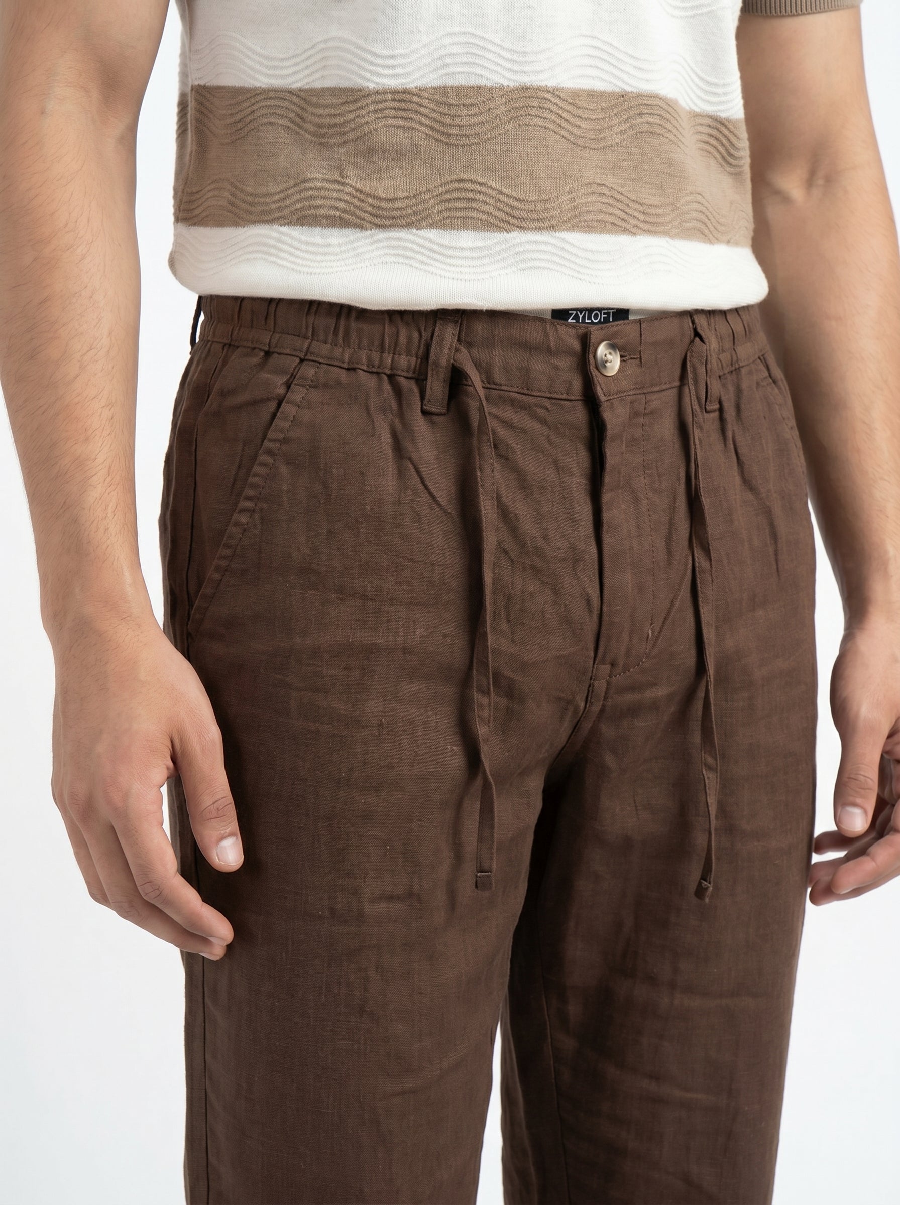 Zyloft Premium Men's Linen Cotton Blend Pants | Breathable Summer Trousers