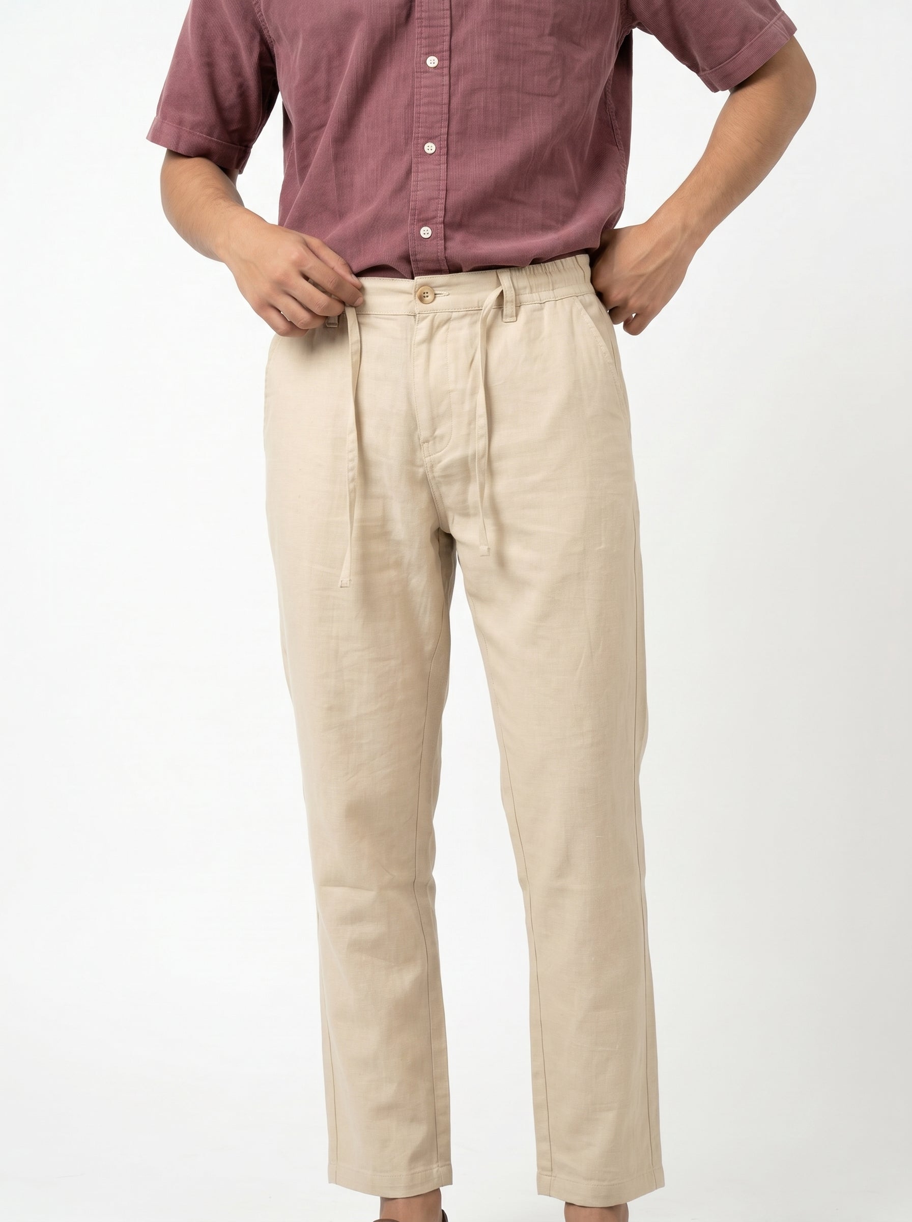 Zyloft Premium Men's Linen Cotton Blend Pants | Breathable Summer Trousers