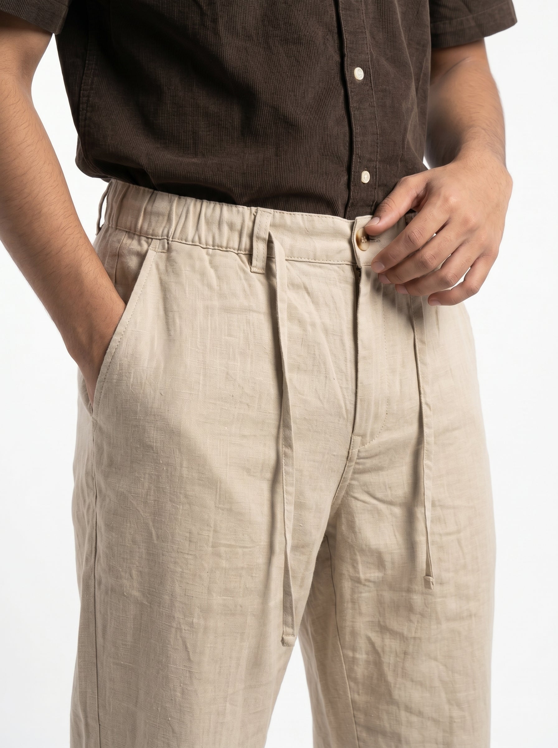 Zyloft Premium Men's Linen Cotton Blend Pants | Breathable Summer Trousers