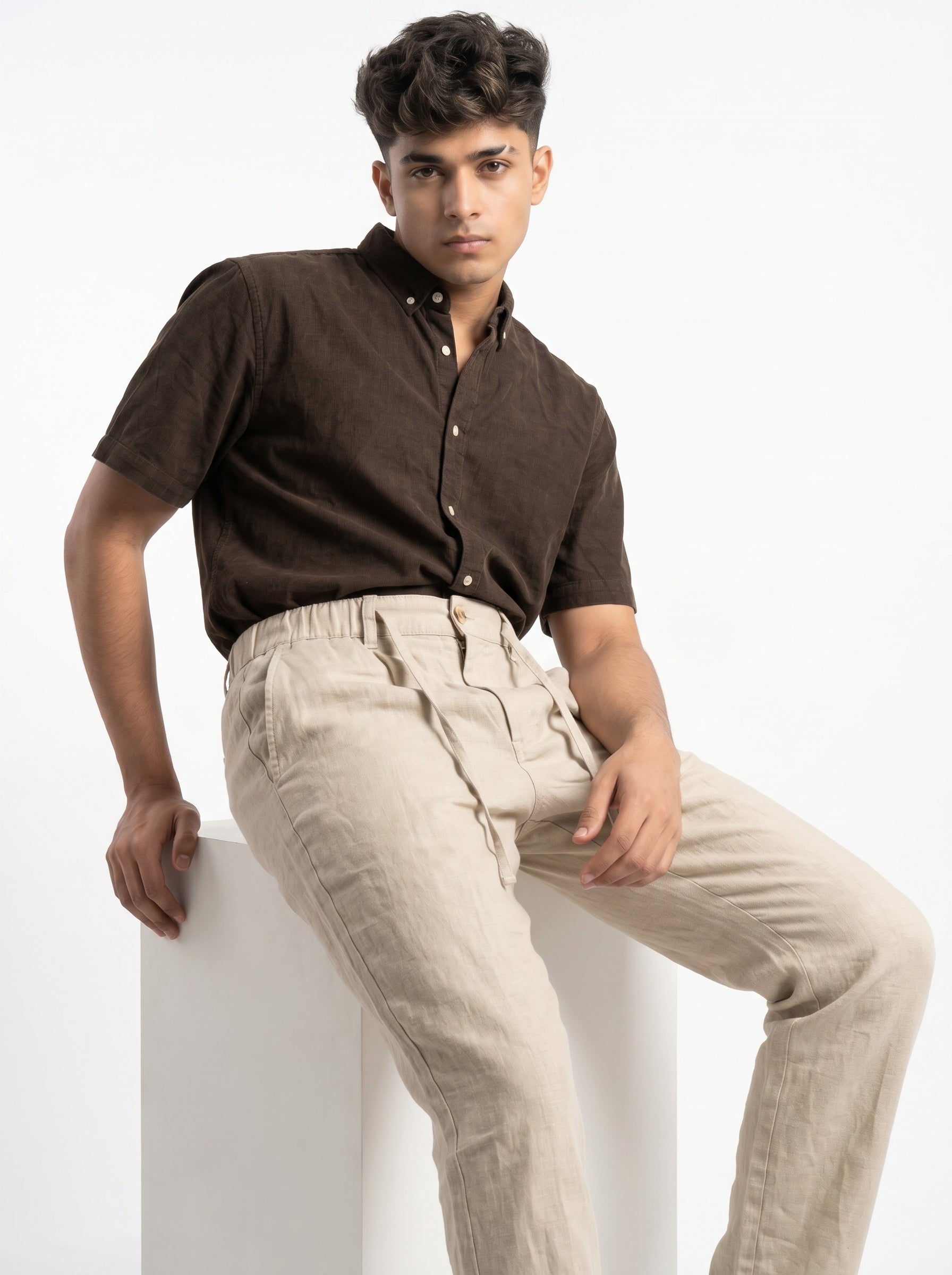 Zyloft Premium Men's Linen Cotton Blend Pants | Breathable Summer Trousers