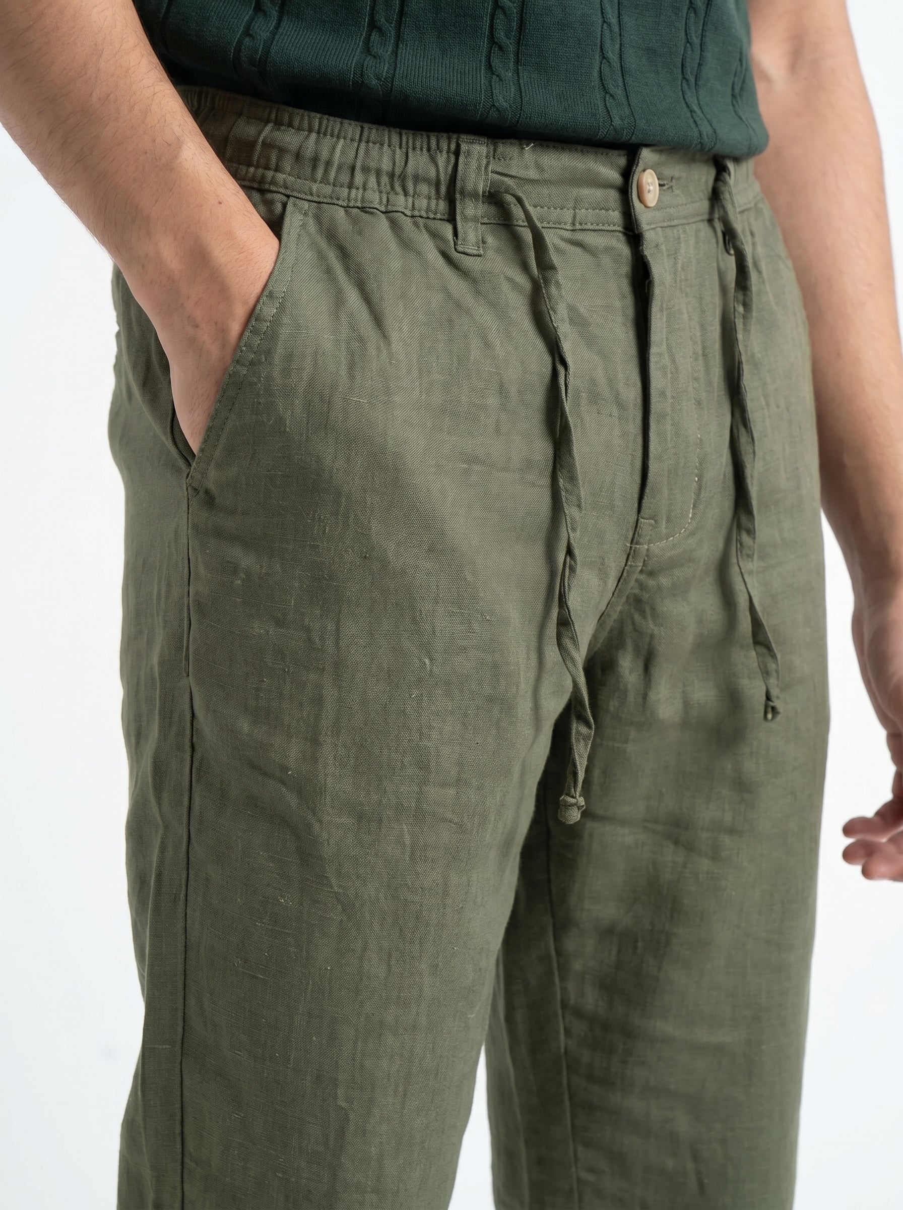 Zyloft Premium Men's Linen Cotton Blend Pants | Breathable Summer Trousers