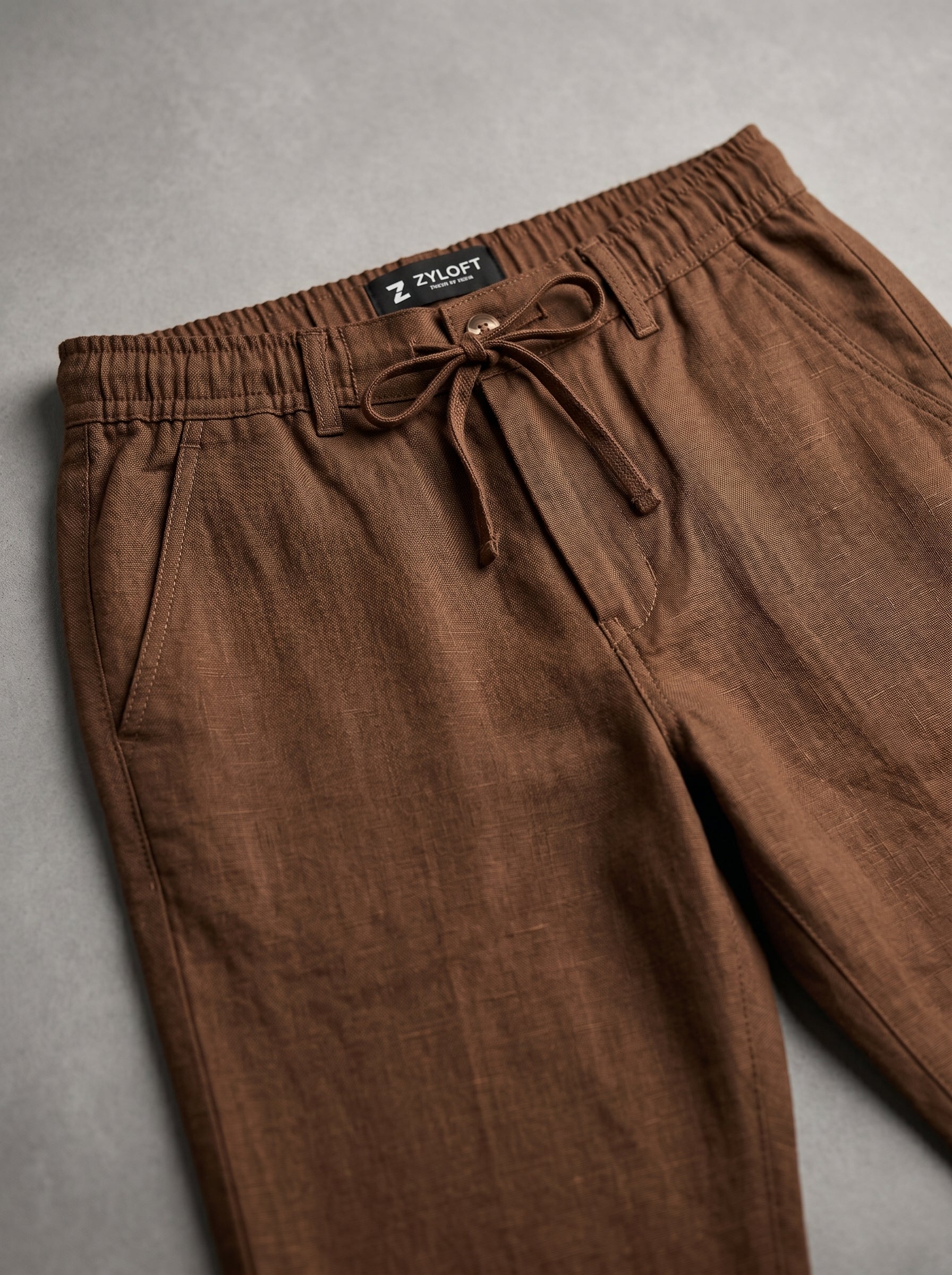 Zyloft Premium Men's Linen Cotton Blend Pants | Breathable Summer Trousers