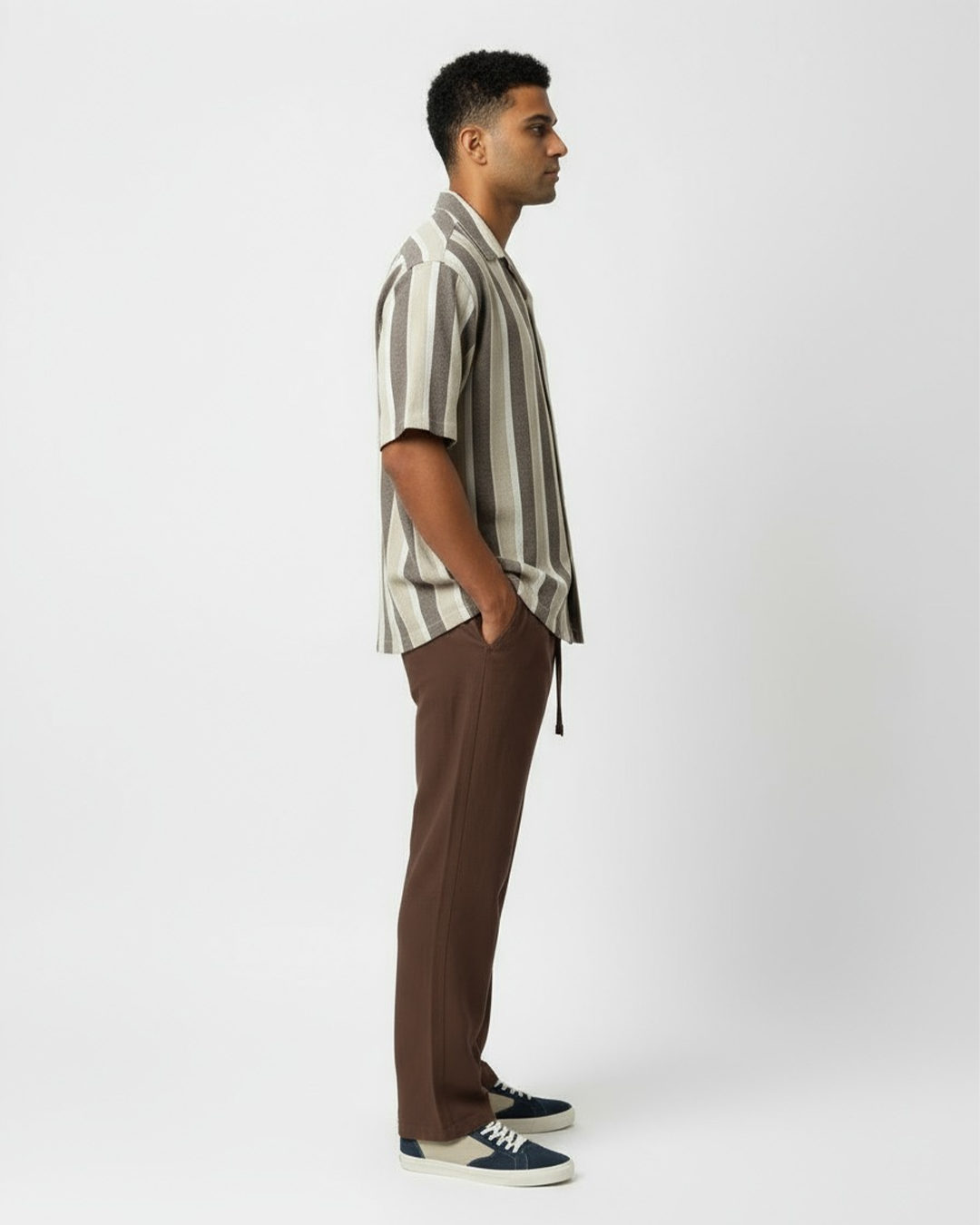 Men's Cotton Linen Casual Pants with Drawstring Waist