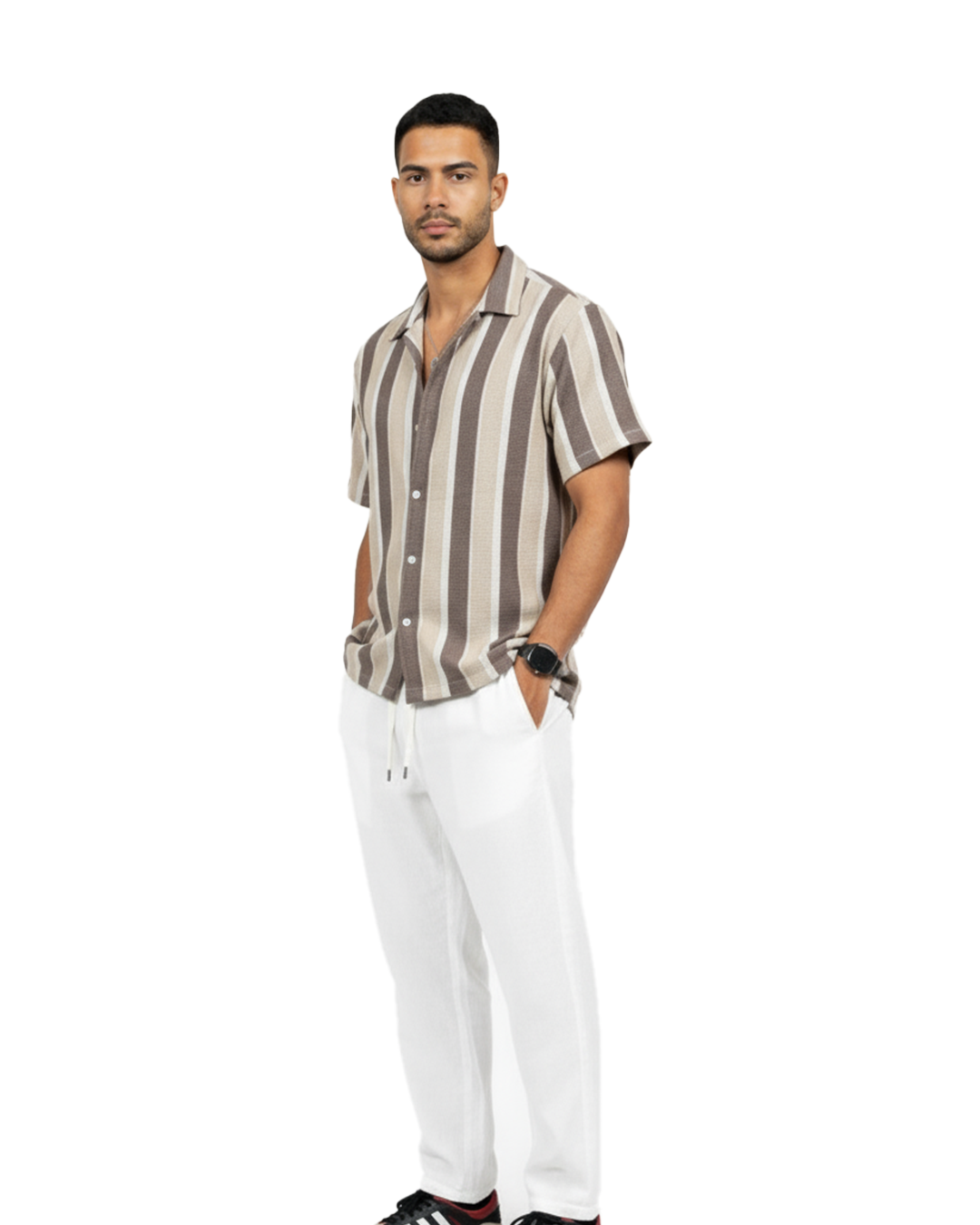 Zyloft Men Striped Button-Down Short Sleeve Shirt