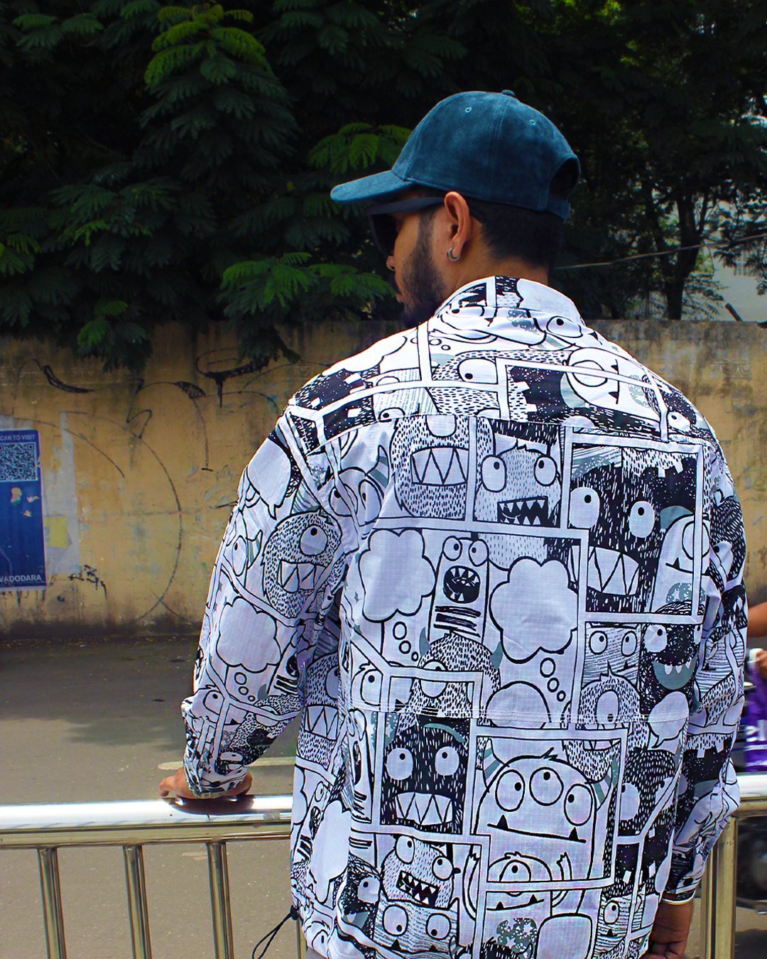 Men’s Graphic Doodle Print Shacket