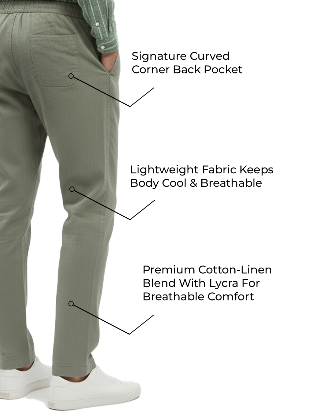 Zyloft Men’s Cotton Linen Lycra Trousers