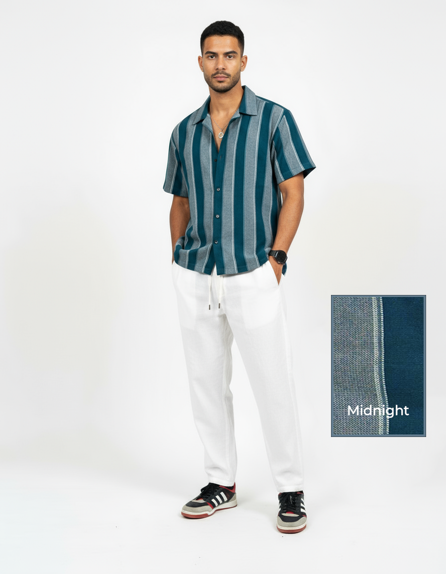 Zyloft Men Striped Button-Down Short Sleeve Shirt