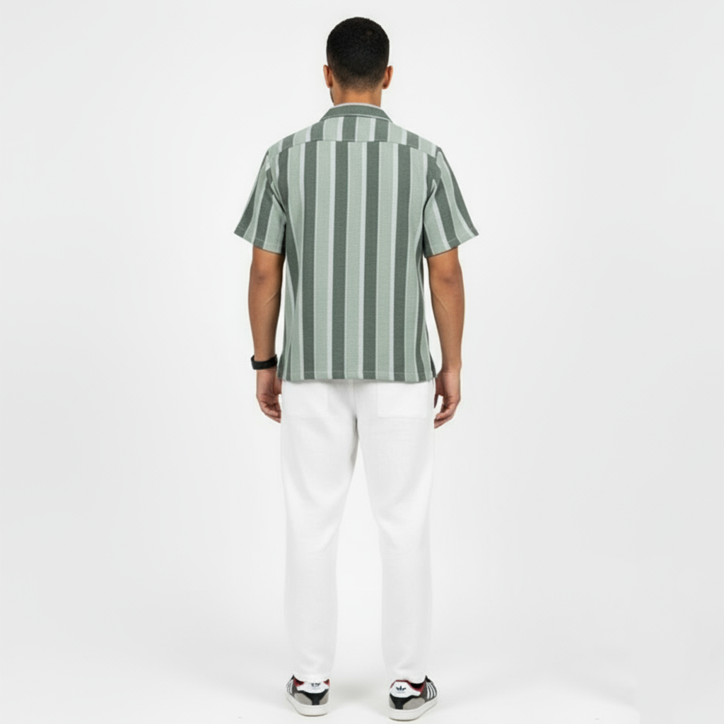 Zyloft Men Striped Button-Down Short Sleeve Shirt