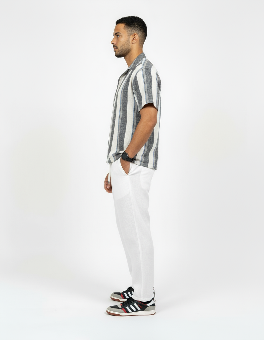 Zyloft Men Striped Button-Down Short Sleeve Shirt