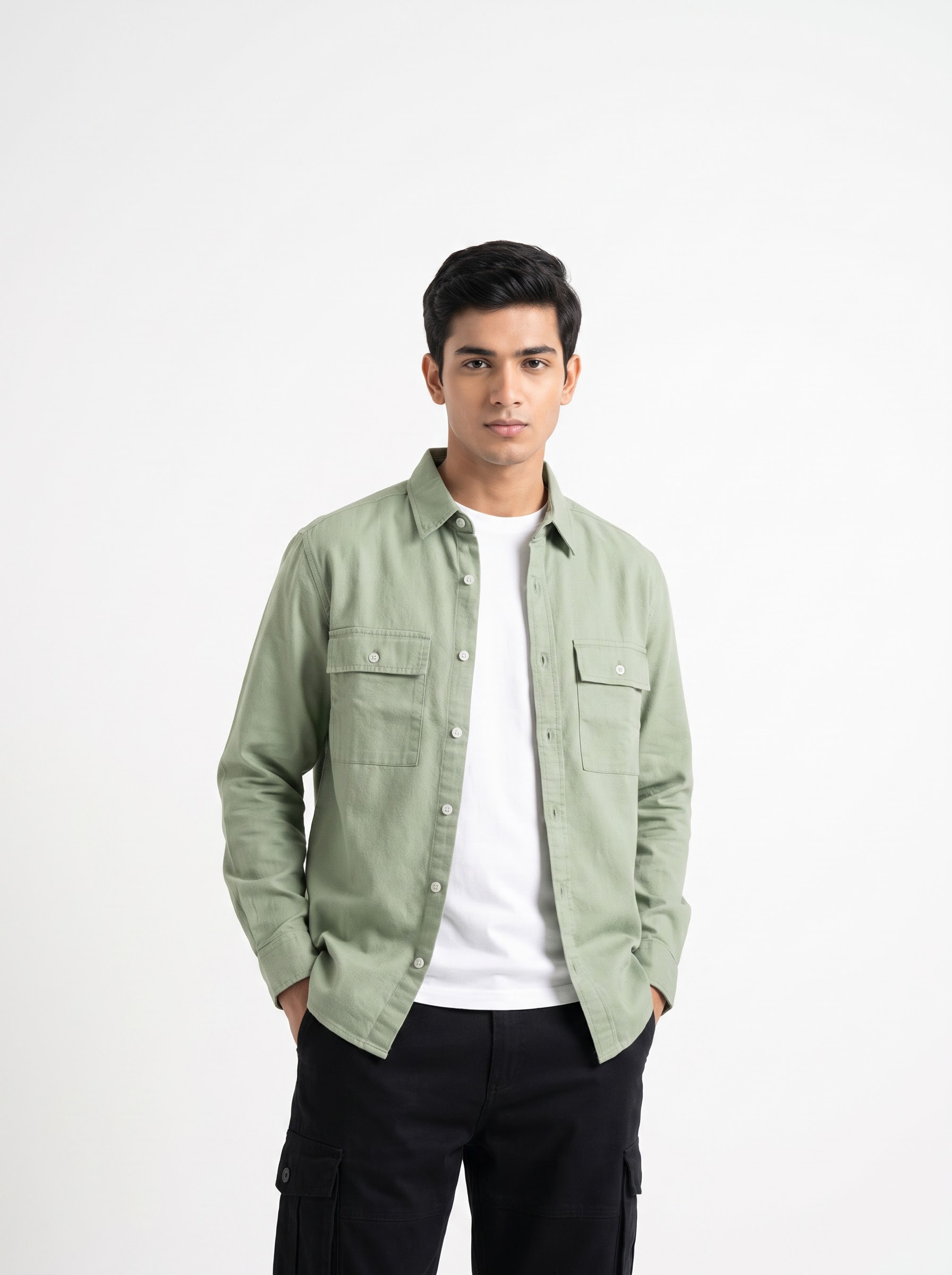 Zyloft solid Intense Double Flap Pocket Shirt