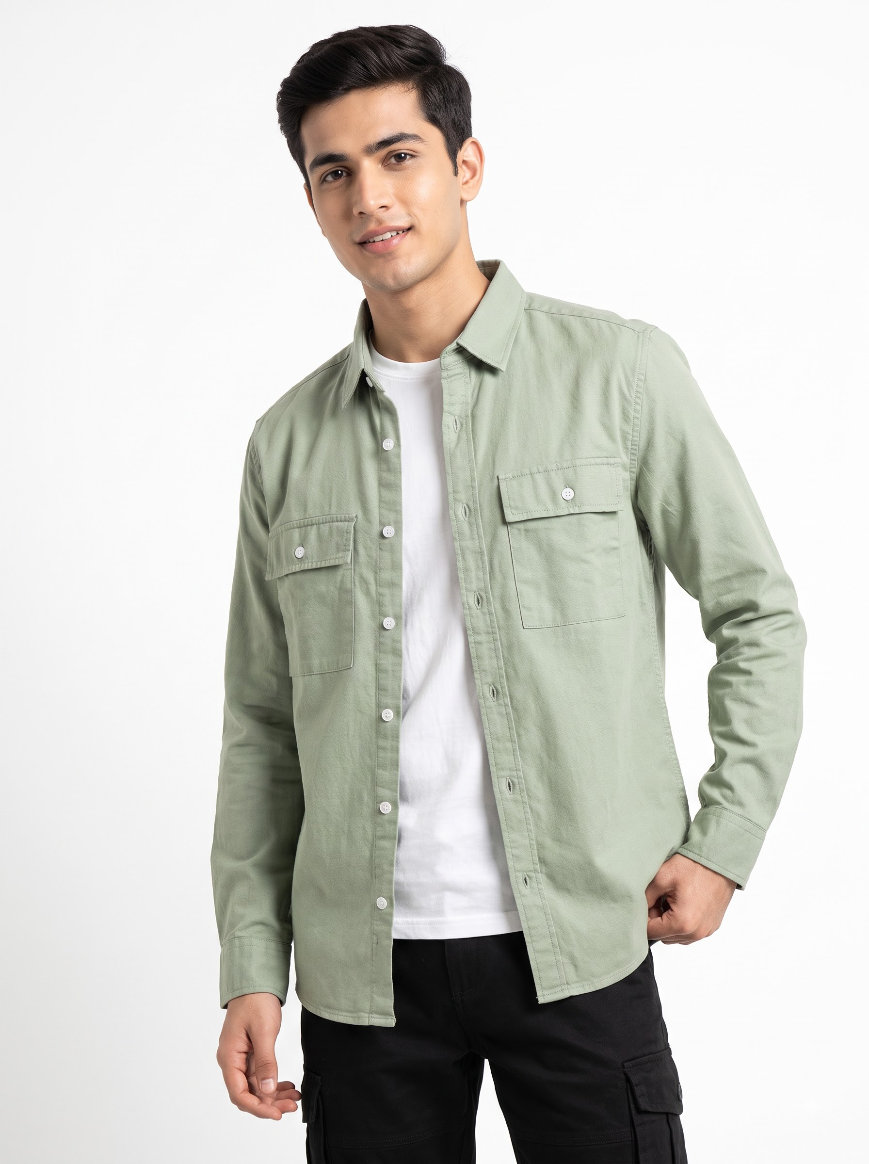 Zyloft solid Intense Double Flap Pocket Shirt