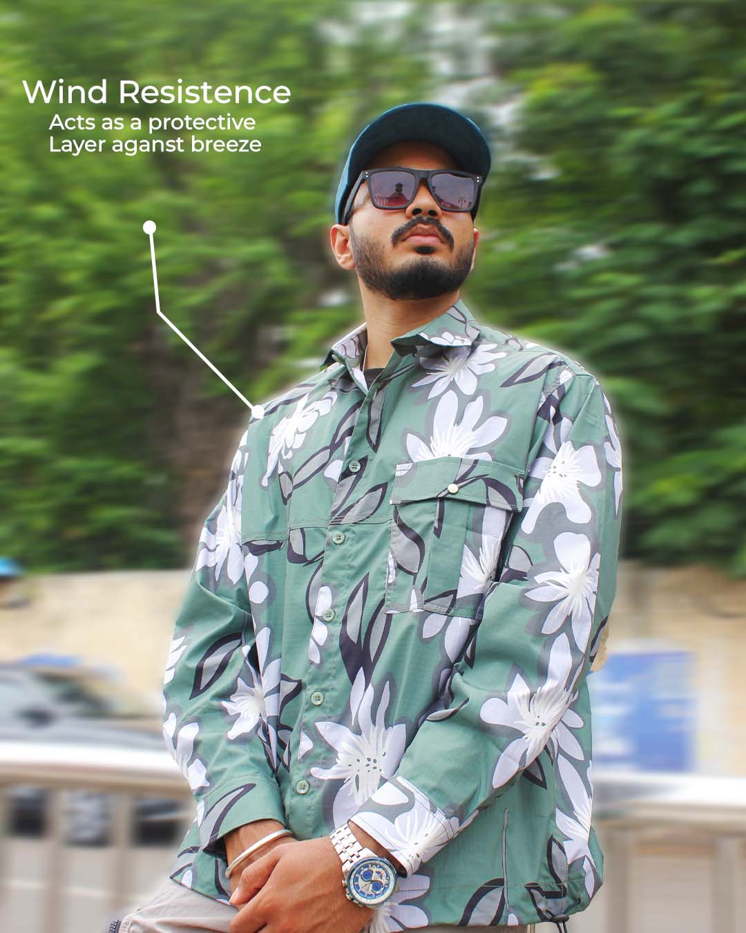 Men's floral shacket