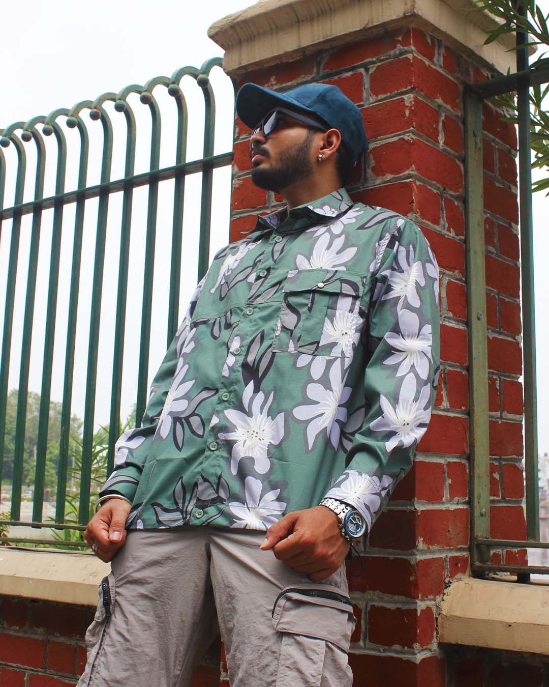 Men's floral shacket