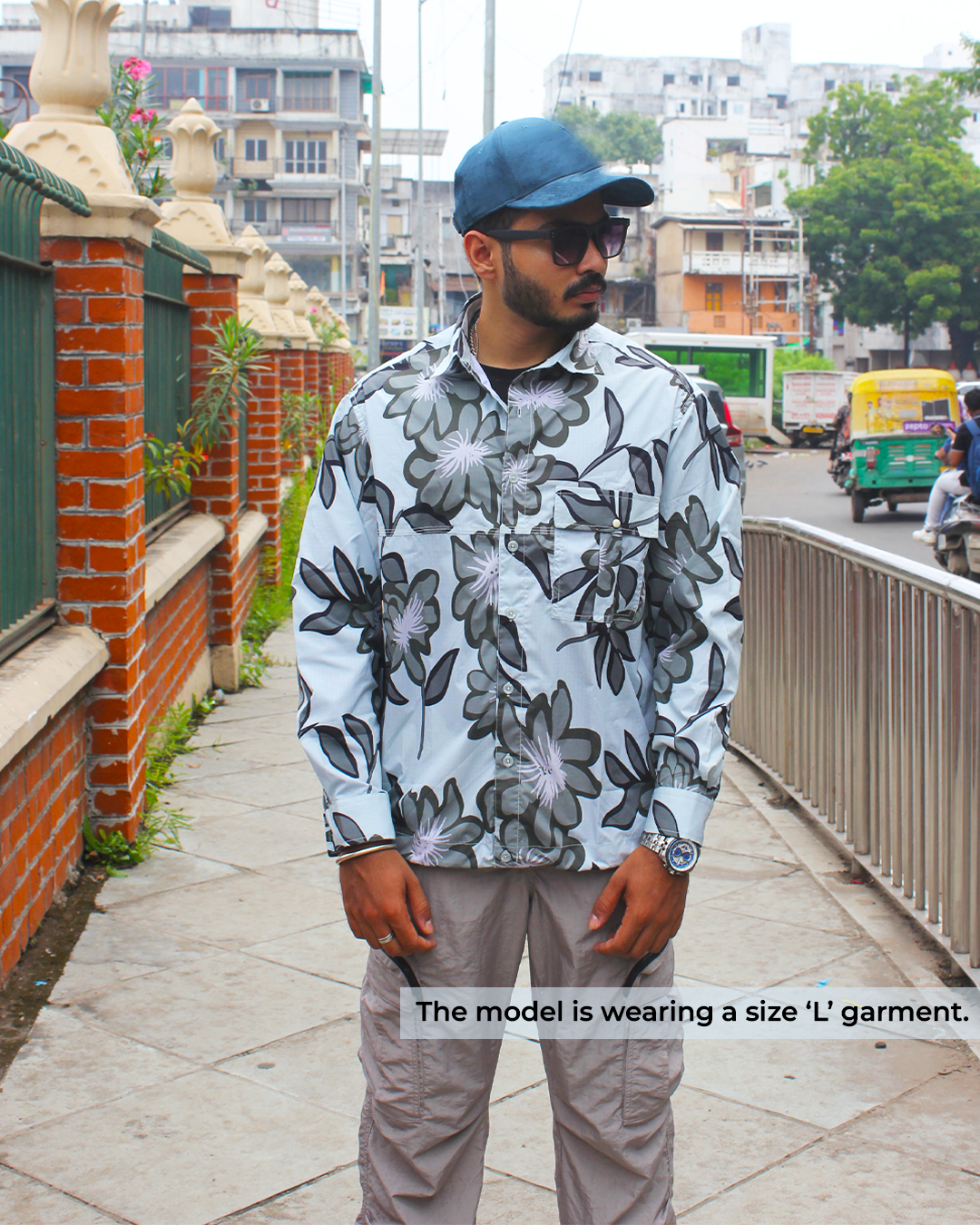 Men's floral shacket