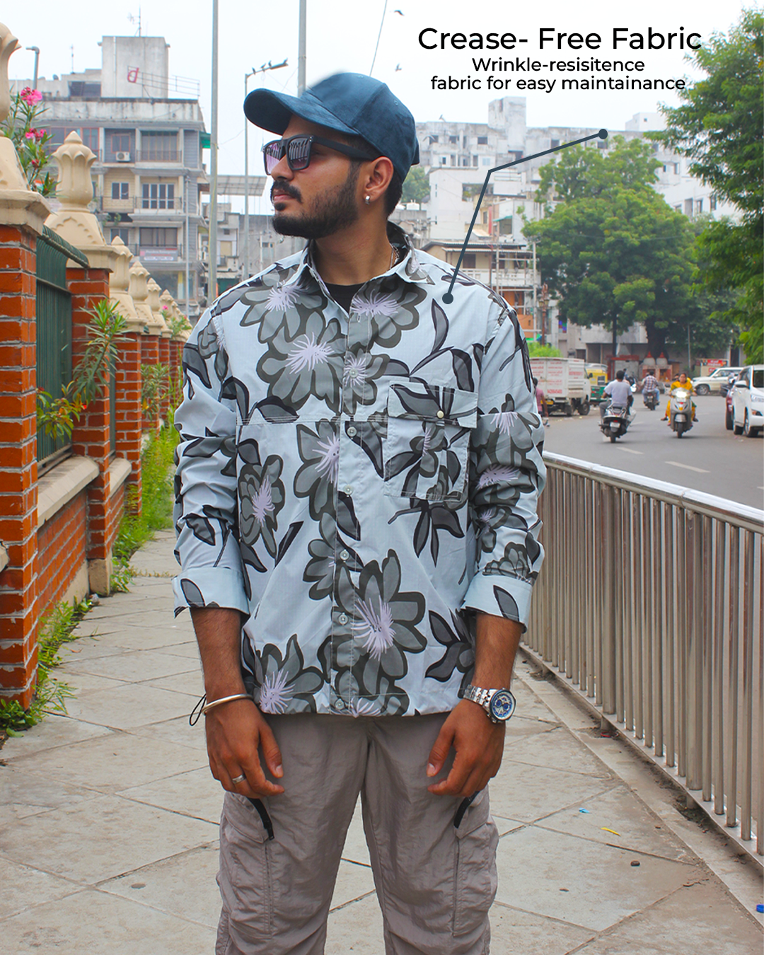 Men's floral shacket