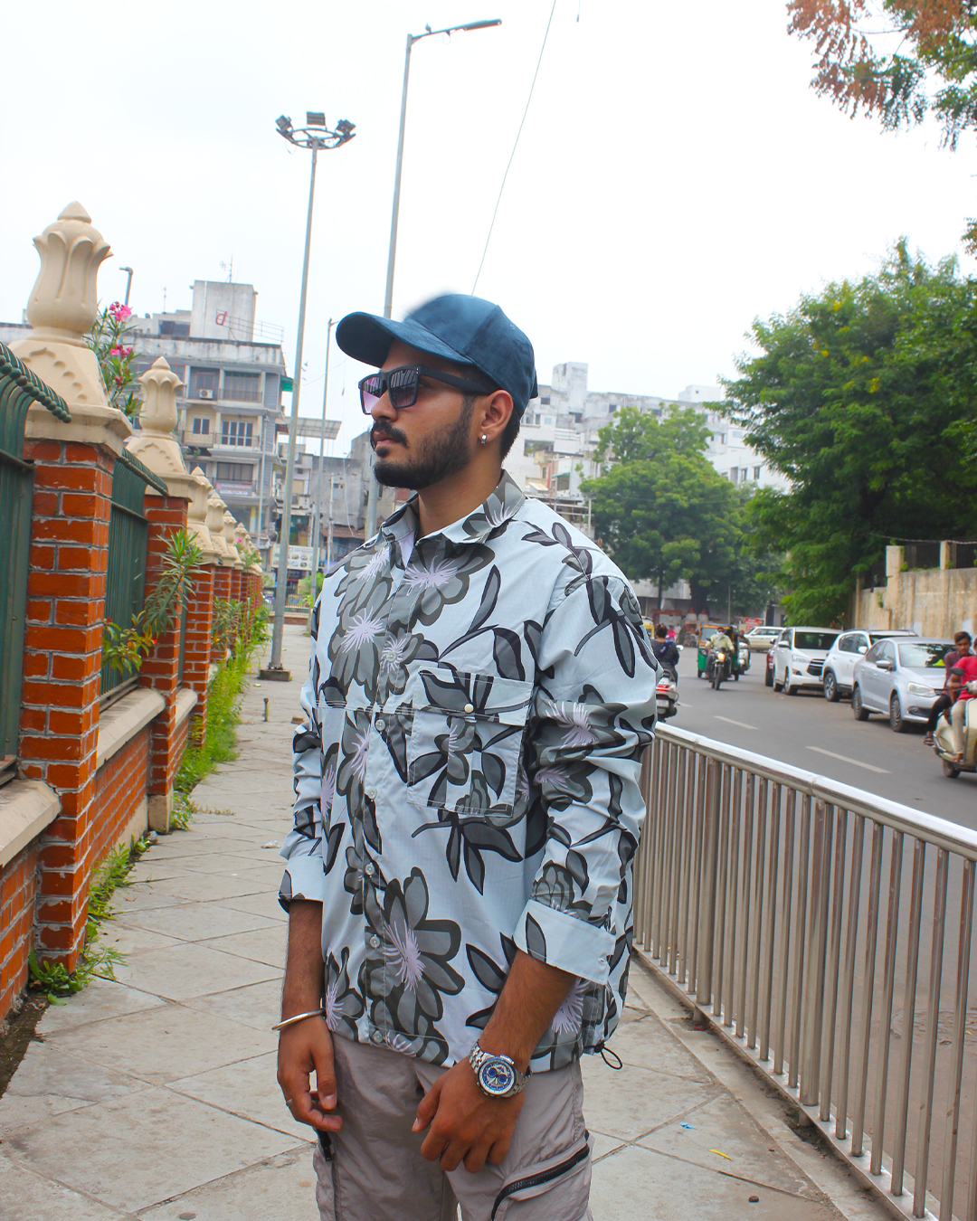 Men's floral shacket