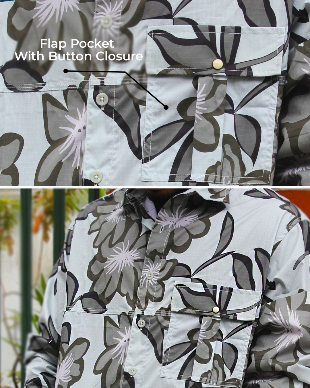 Men's floral shacket