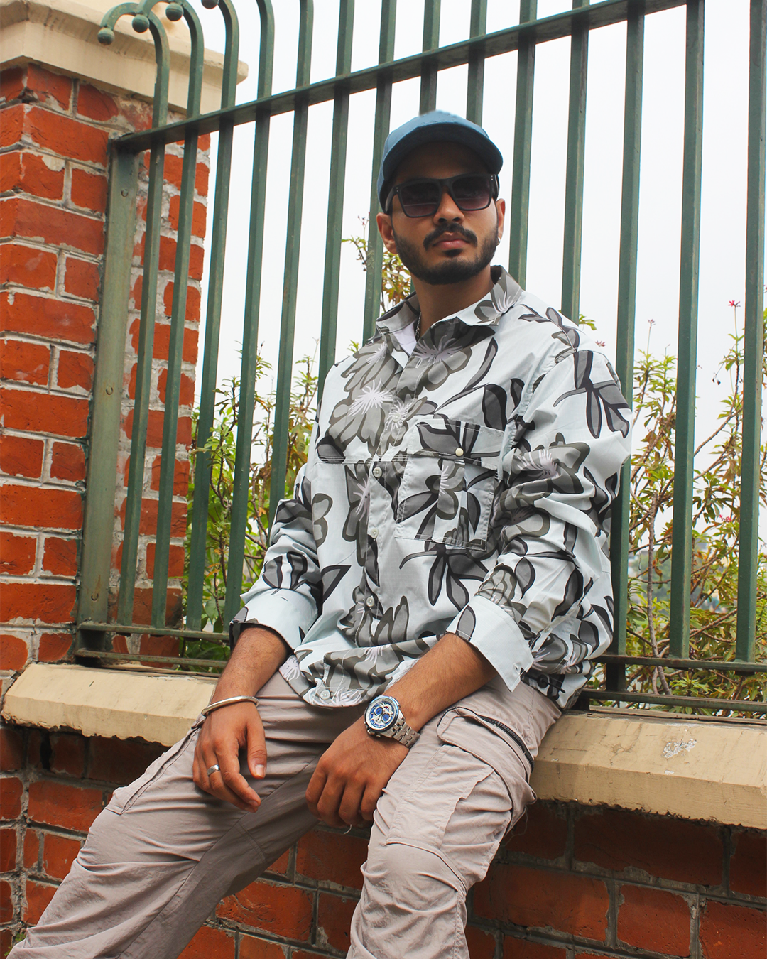Men's floral shacket