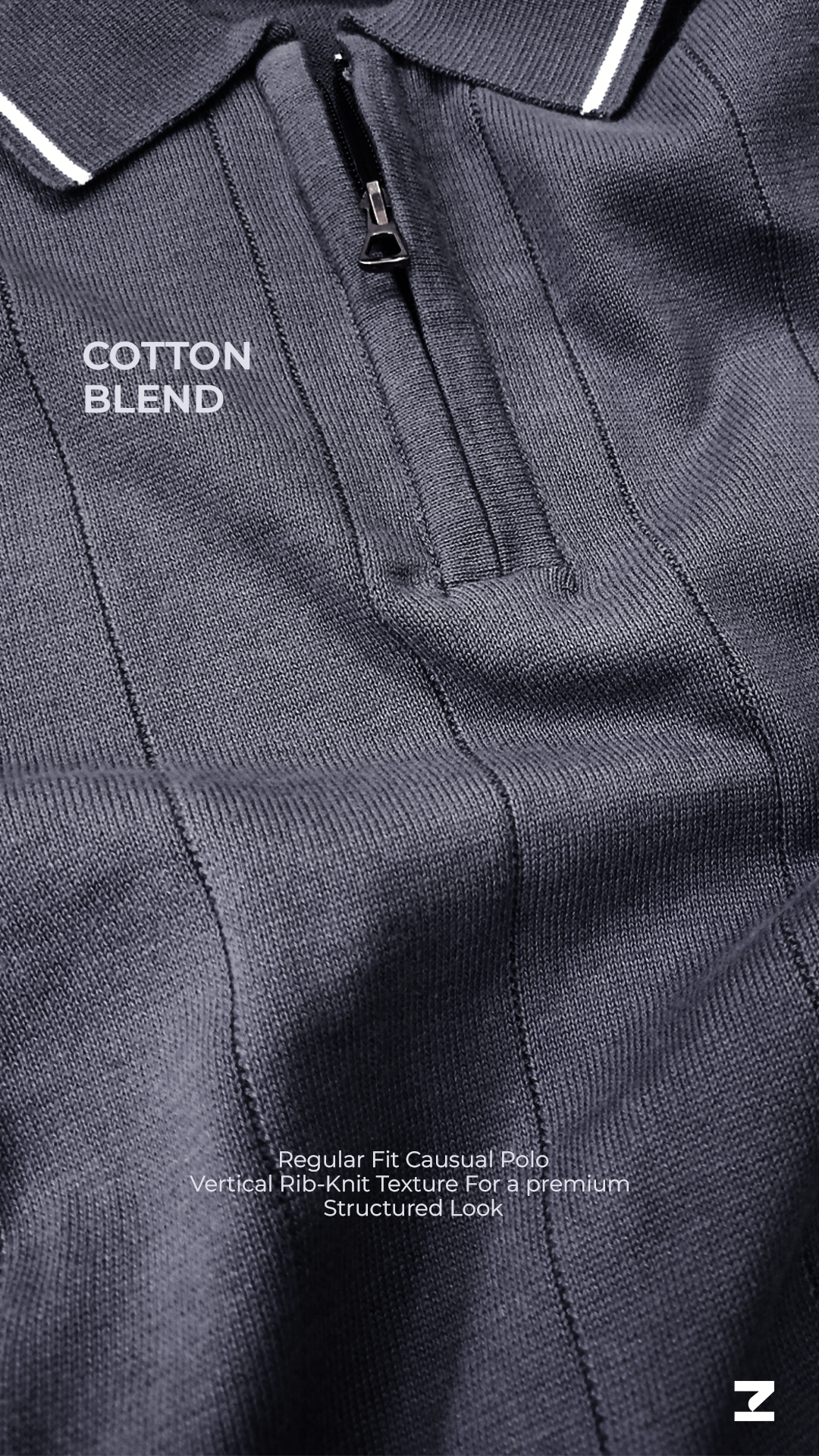 Zyloft Men's Slim Fit Striped Knitted Polo T-Shirt |