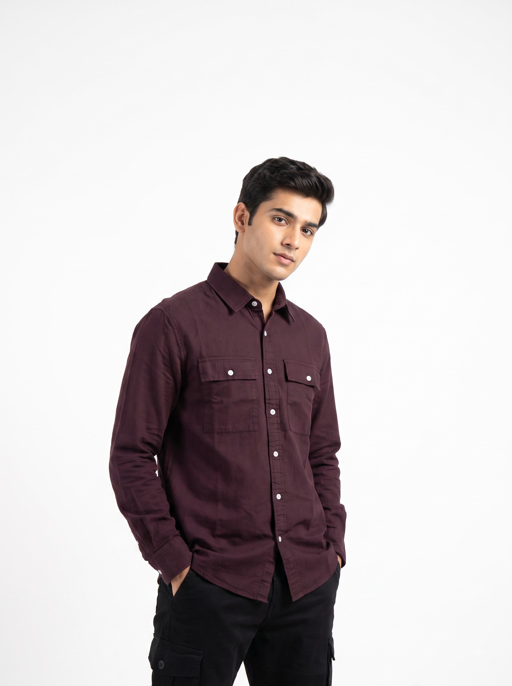 Zyloft solid Intense Double Flap Pocket Shirt