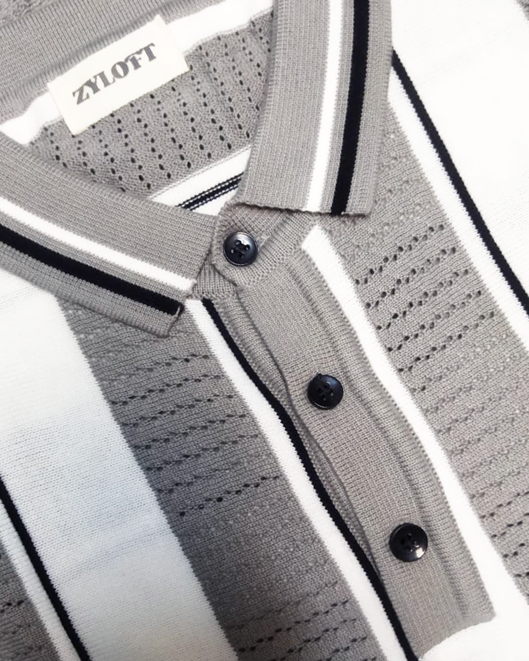 Men's Knit Polo T-Shirt - Vertical Stripe